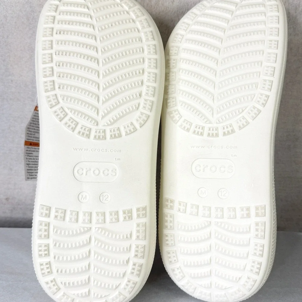 Crocs Crush Clog Mens M12 White‎ Platform Chunky Comfort Sandals 207521